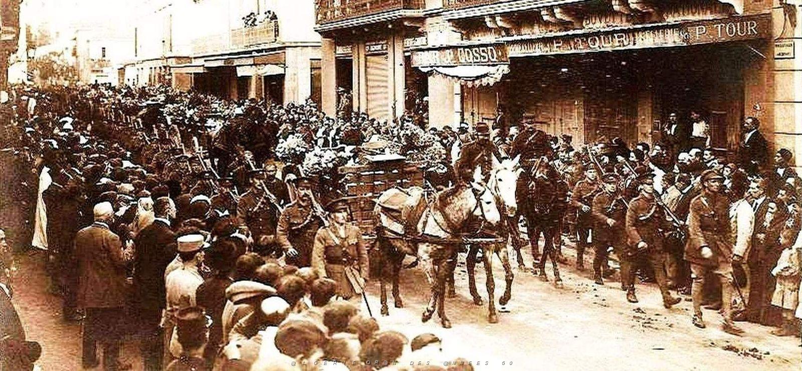 1451- Oran - Bd Oudinot - 6 nov. 1915- Enterrement2 victimes torpillage Calvados et Mercian.jpg